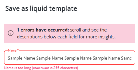 name exceeds 255 characters error